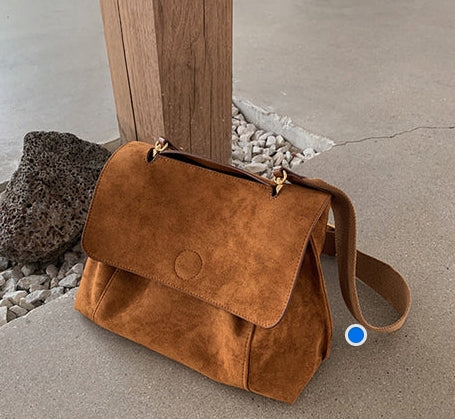 Arimatsuzato Forget Series Pottery Bucket Bag Autumn and Winter New Large Capacity Shoulder Crossbody Bucket Bag