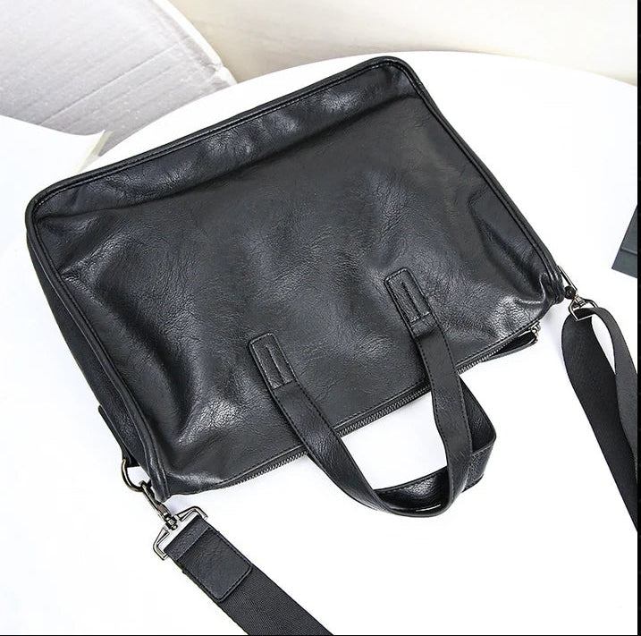 Casual portable shoulder bag for men, large-capacity cross-body Korean business travel computer bag, briefcase