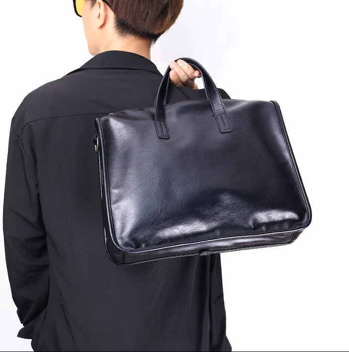Casual portable shoulder bag for men, large-capacity cross-body Korean business travel computer bag, briefcase