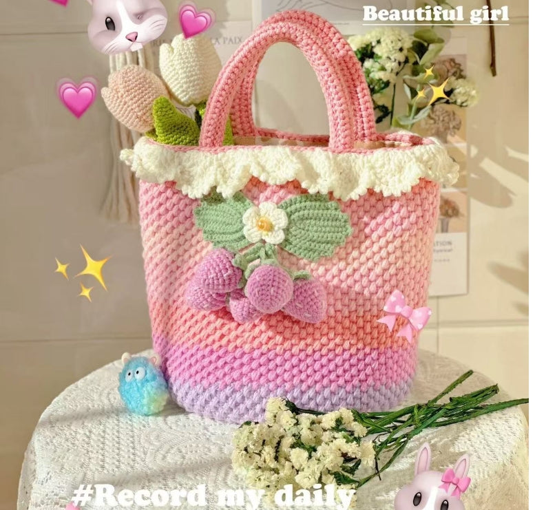 Strawberry Rainbow Tote Bag