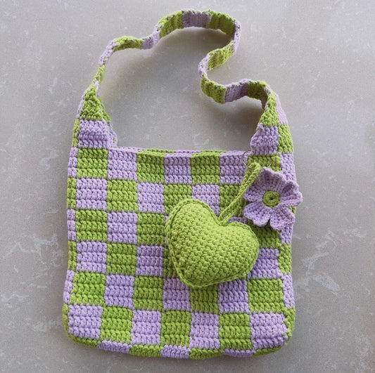 Green and purple new color plaid hobo